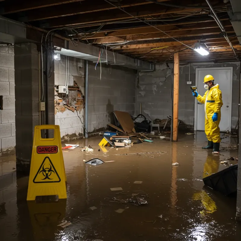 Flooded Basement Electrical Hazard in Newton County, MO Property