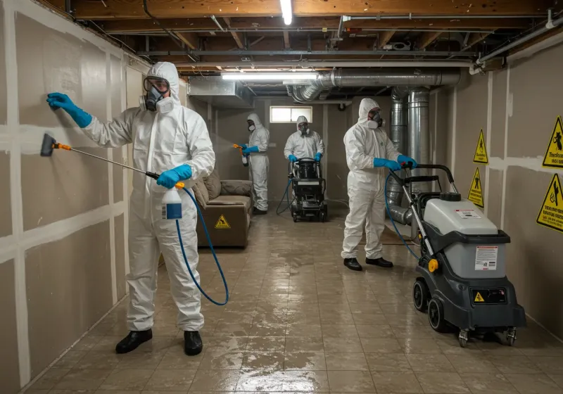 Basement Moisture Removal and Structural Drying process in Newton County, MO
